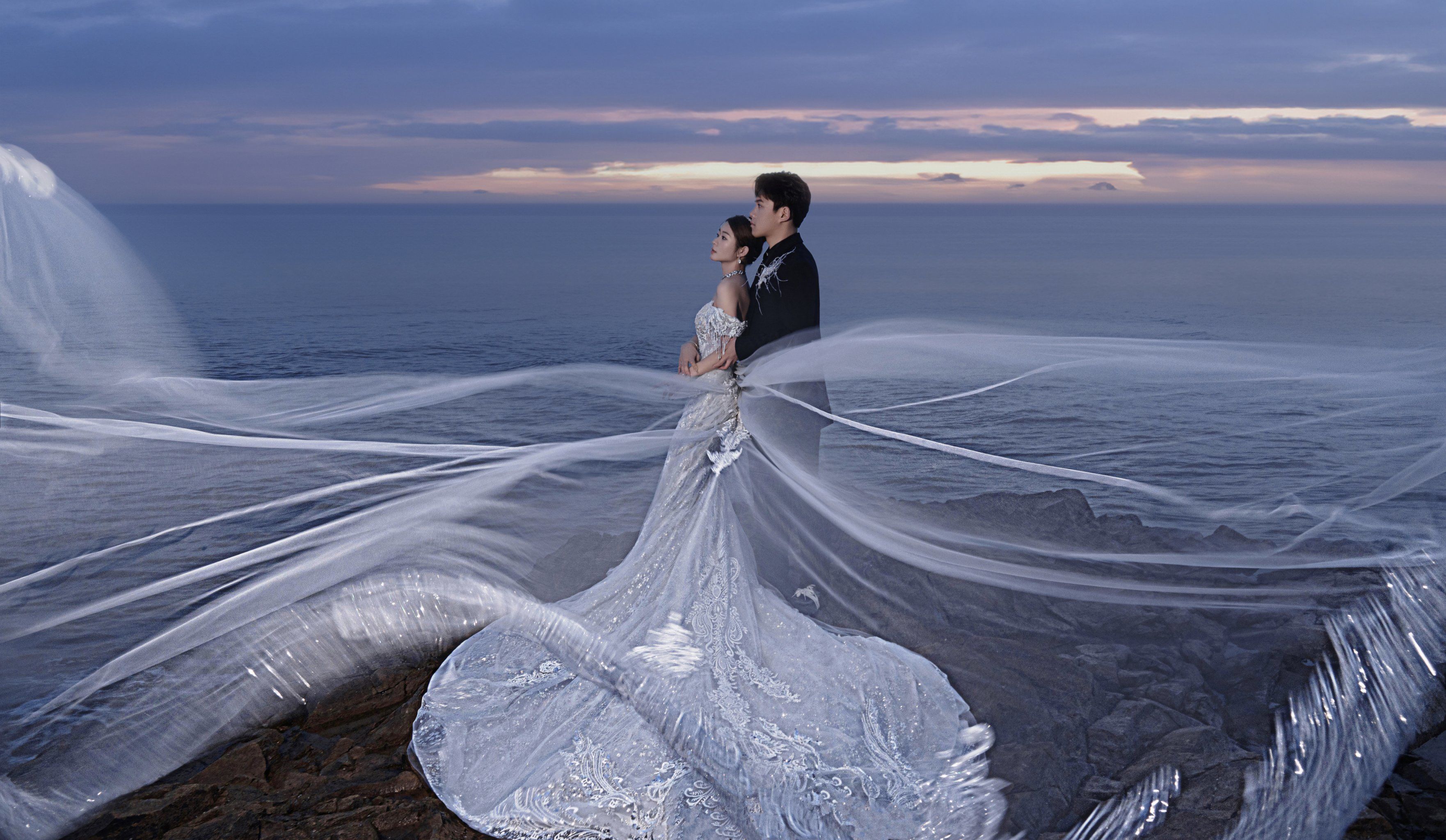 舟山之旅🌊拍到了理想的海景黑礁石婚纱照