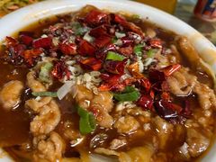 水煮肉片-北京龙庆四季香农家饭庄·灶台鱼·碳烤虹鳟鱼(龙庆峡店)