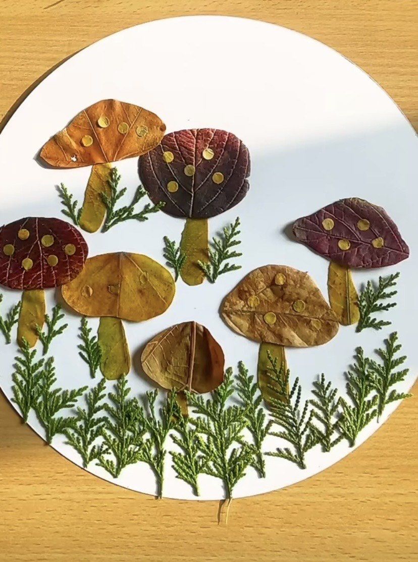 diy手工树叶贴画