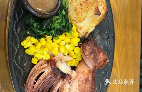 Squid with Roasted Chicken Cutlet
