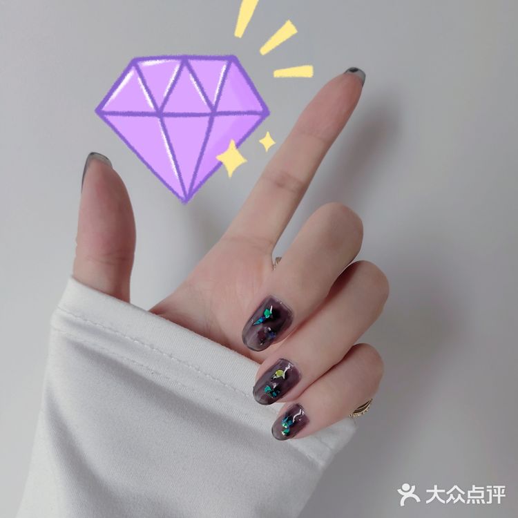 DIY透黑美甲~酷酷的盐系女孩~