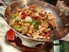 干锅荷包蛋肥肠-绿茶餐厅(昌平悦荟店)