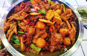 Spicy Pot Chicken Feet, Pork Intestines and Spare Ribs