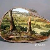 木桩上的创意画