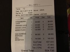 账单-Pundi Pundi Restaurant