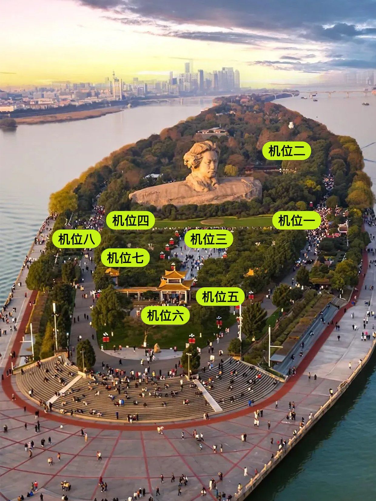 橘子洲神仙机位📸位置好找❗️没有一张废片