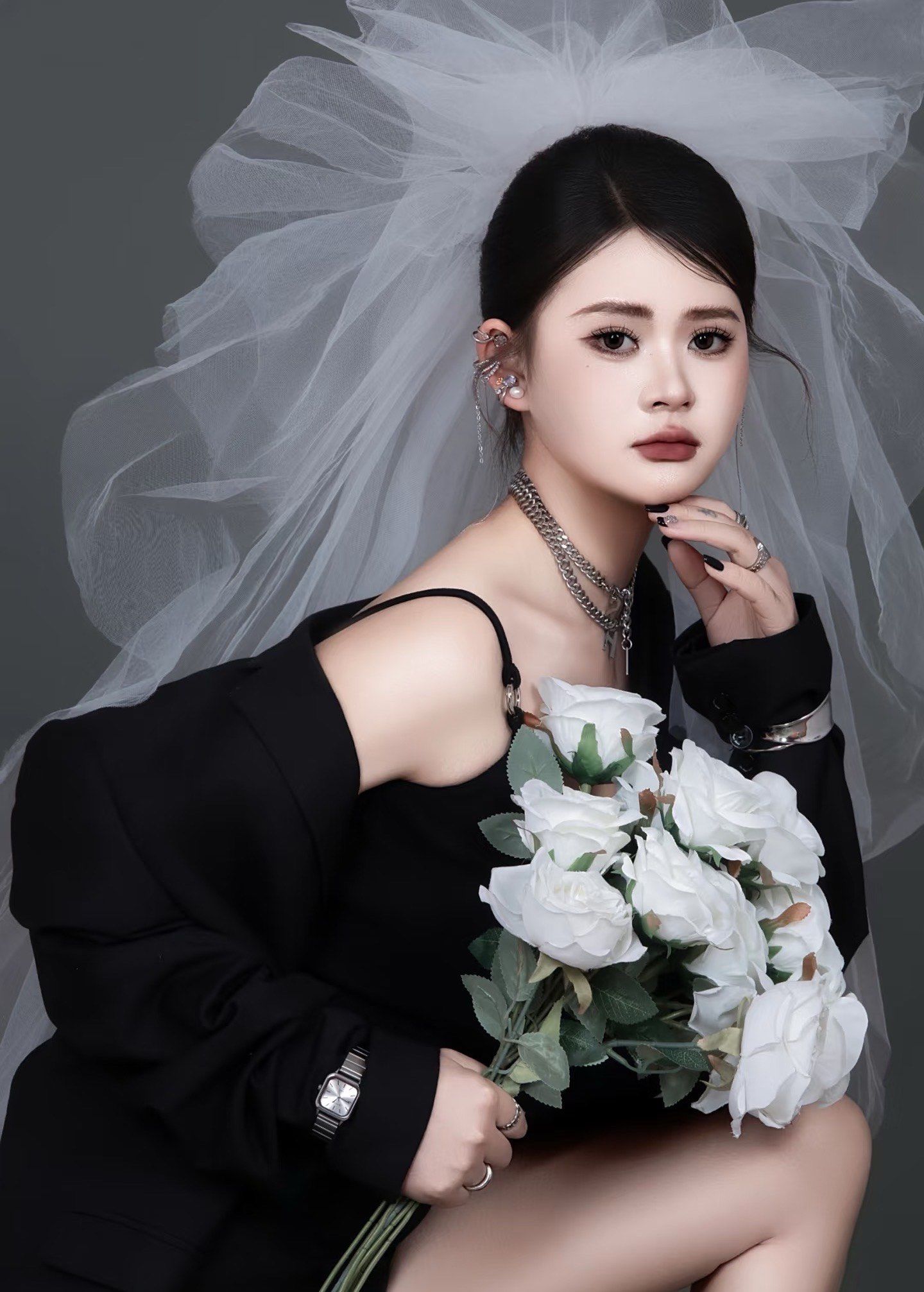 个人写真照 #头纱 西装#个性写真