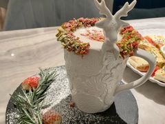 圣诞花圈热饮-伊斯坦布尔土耳其清真咖啡餐厅
