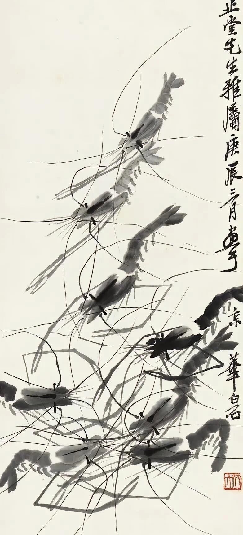 齐白石|《墨虾图》 系列鉴赏036996