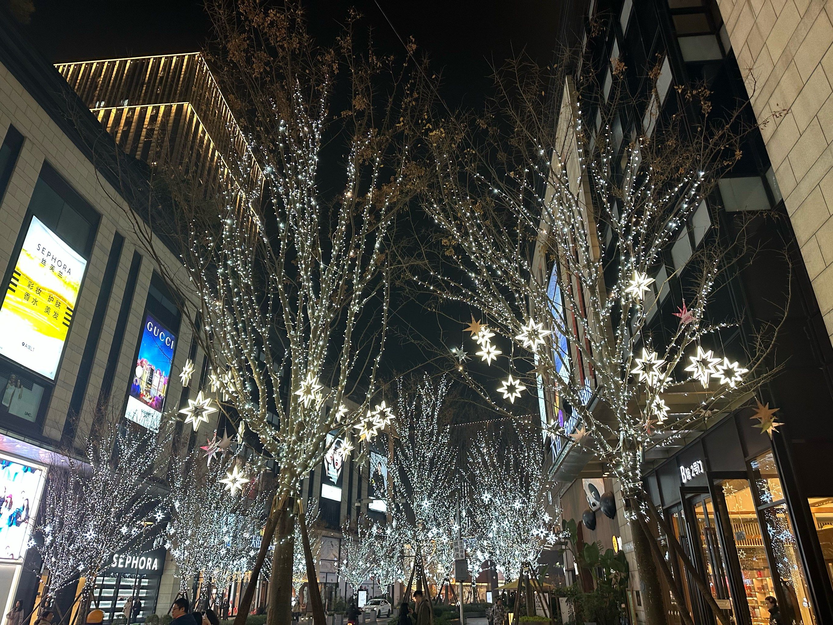 时代天街,银装素裹,分外妖娆