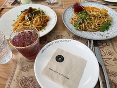 日式溫泉蛋野菌烩培根扁面-Mark&Mars Restaurant