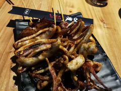 烤鱿鱼-路边摊小炉子烧烤