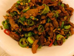 豆豉青椒炒油渣-湘肠香火锅店(团结湖店)