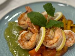 香煎海白虾配薄荷青酱-新侨三宝乐西餐厅(崇文门店)