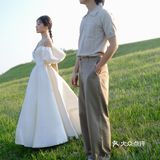 只看一眼就想收藏的绿茵草坪婚纱照💚太治愈了～