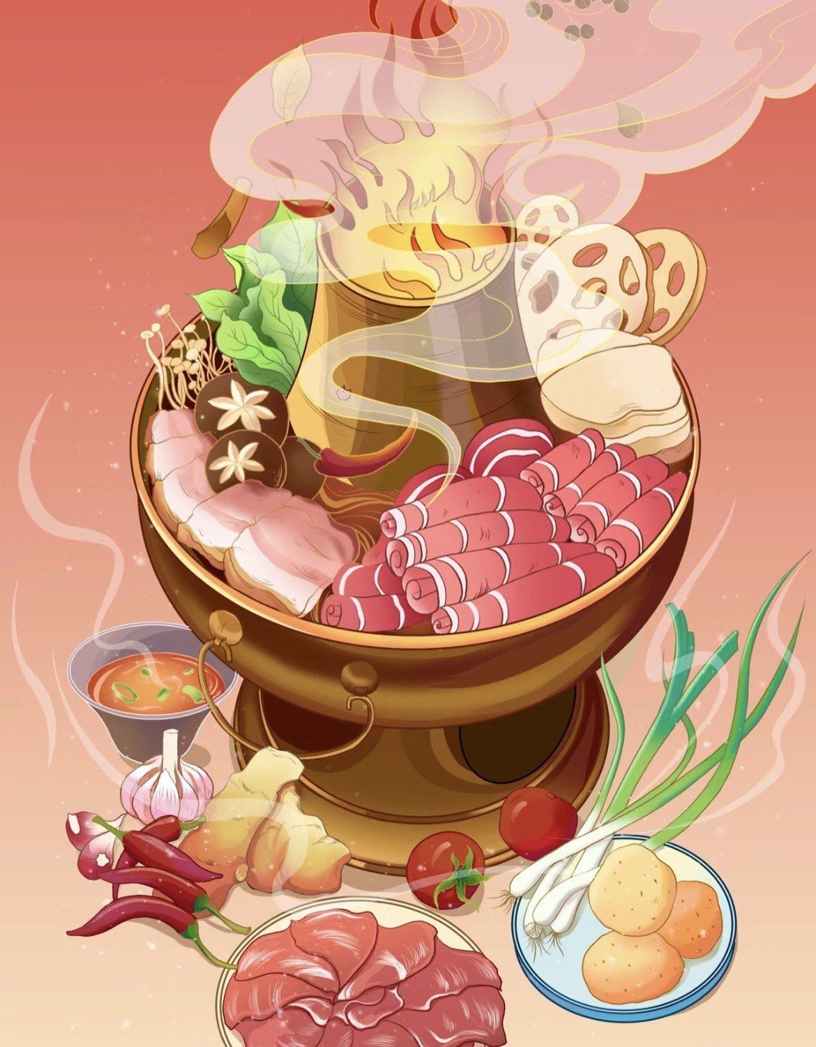 火锅🥘入冬枫叶落叶