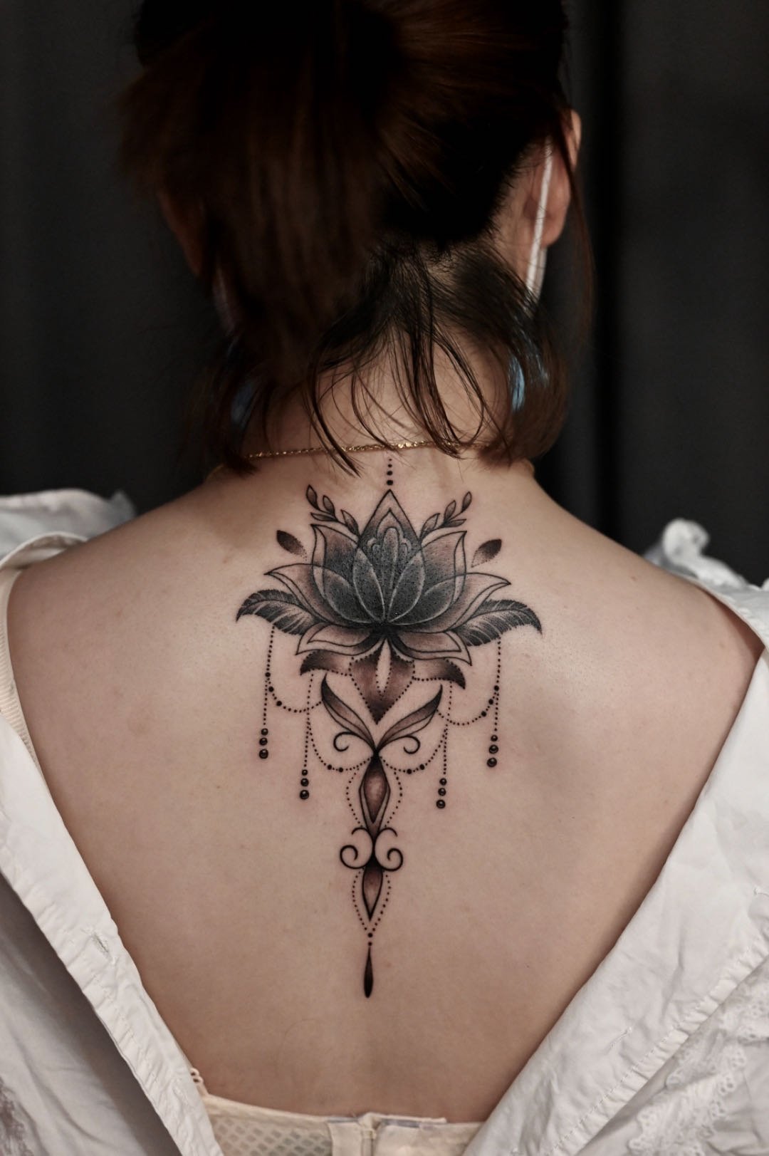 荷花 繁花 遮盖失败纹身