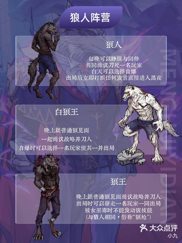 狼人杀狼人阵营角色介绍!-大众点评