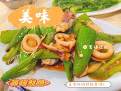 酱爆鲜鱿鱼-源海渔村·现捞海鲜(大角湾店)