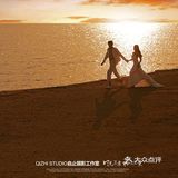 暖色系水景黄昏婚纱照