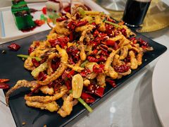 干煸鱿鱼须-大眼锅贴水饺(河东店)