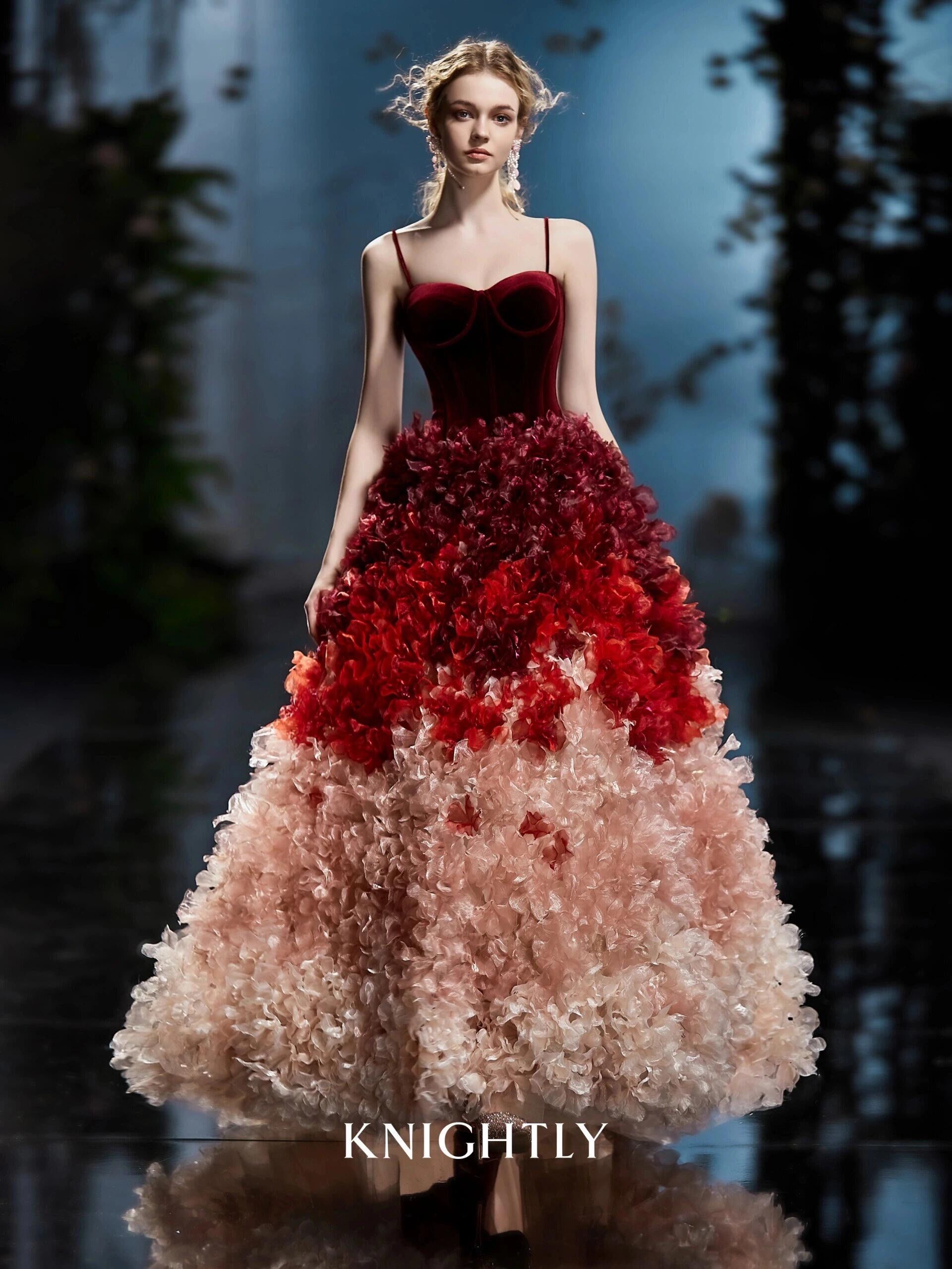 新娘的红色精美礼服