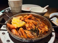 橄榄油蒜香煎虾-庐灶江南·江南菜·四合院Bistro(东直门雍和宫·原华侨宾馆店)