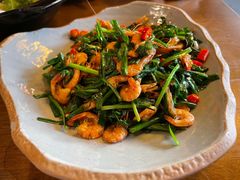 韭菜炒小河虾-烧肉馆(古北水镇景区店)