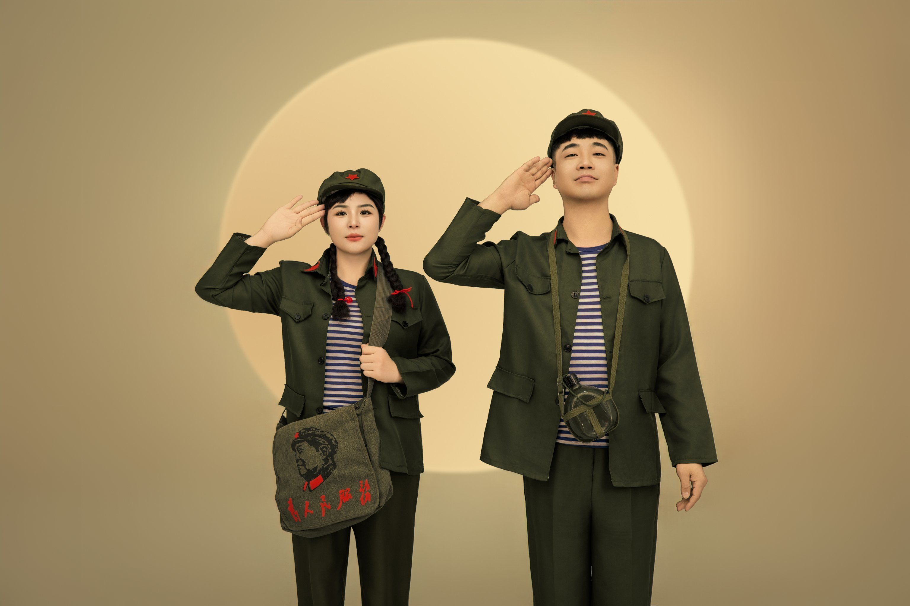 红军婚纱照#八路婚纱照#80年代#80年代父母爱情婚纱照#复古婚纱照