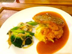 煎桂鱼配土豆泥、炒蔬菜-1901 Cafe(西四店)
