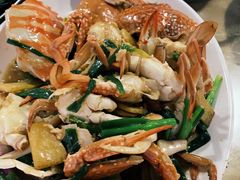 姜葱炒花蟹-七鲜渔港美食餐厅(巽寮湾海景店)