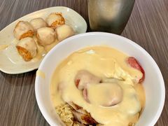 猪颈肉芝士捞公仔面-新记餐厅(香槟大厦店)