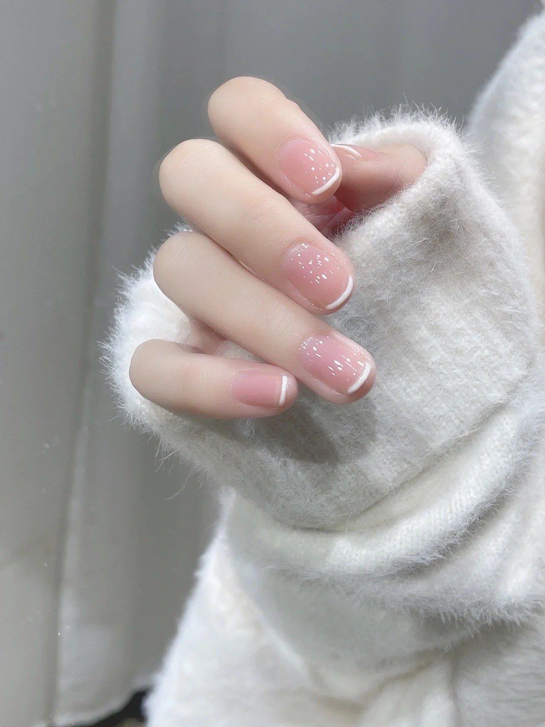 极简裸色系小法式边美甲💅