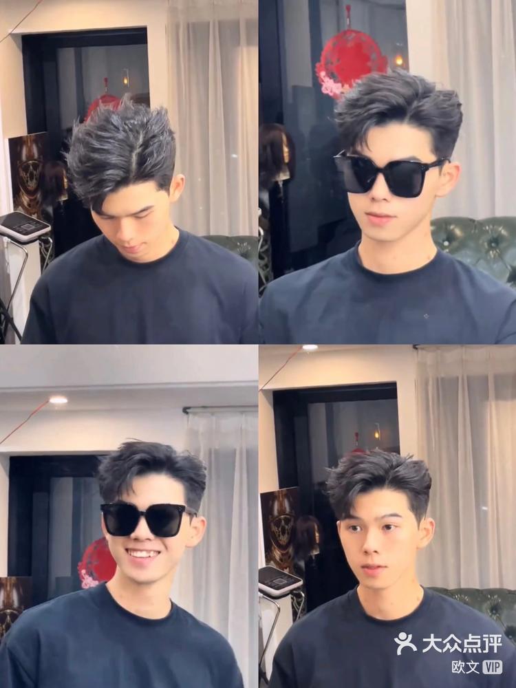 男生发型推荐男生烫发三七分三七分纹理烫侧背短款