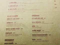 菜单-Cô Thành Restaurant