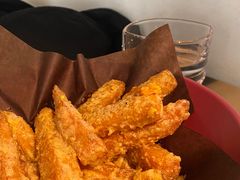 咸蛋黄红薯条-面上有光