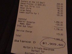 账单-莫尔顿牛排坊(威尼斯人店)