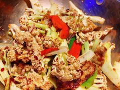 干锅肉片花菜-绿茶餐厅(乐峰广场店)