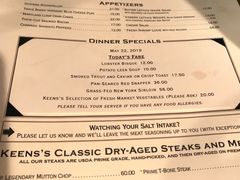 菜单-Keens Steakhouse
