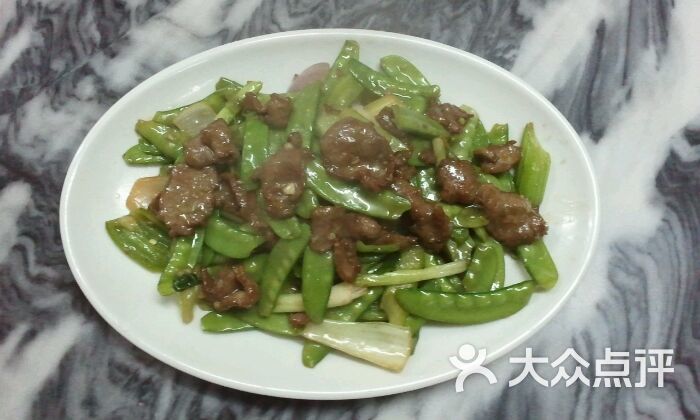 西芹兰豆炒面肉