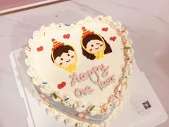 一周年纪念日手绘动物奶油蛋糕-艾加柒克蛋糕茶歇甜品台(春熙路店)