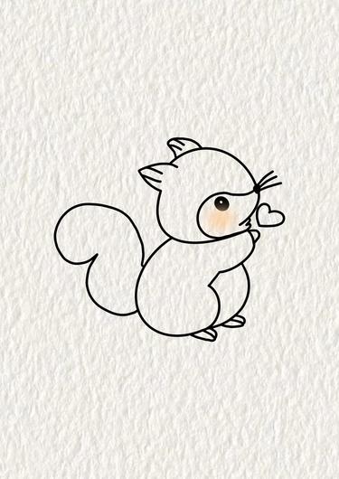 简笔画：可爱小松鼠