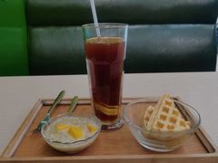奶油花生酱华夫饼-佰搭果·广式茶餐厅(西华路店)