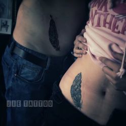情侣羽毛 图案设计：杰刺青-唐·大屁 纹身师：杰刺青主理人 TianJin.China-杰TATTOO刺青