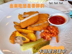 炸猪排配时蔬-莫斯科餐厅