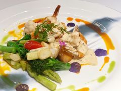 香煎泰国黑虎虾鲷鱼时蔬-燃扒房Steakhouse(皇庭店)