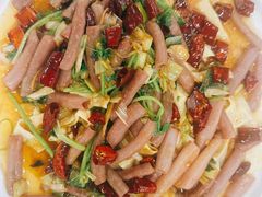 韭黄炒海肠-威海渔村(黄兴路店)