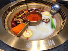 麻辣牛油菌汤番茄锅底-豪渝火锅(李家村万达店)