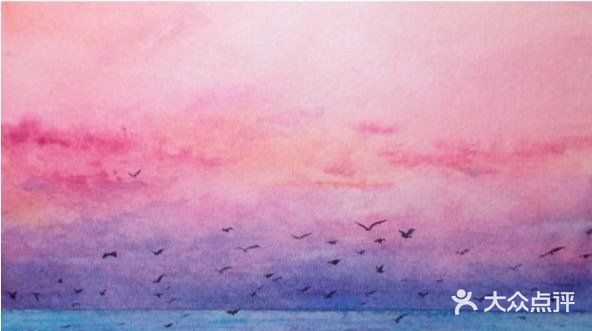 美丽的夕阳水彩画作品欣赏[吐][吐]
