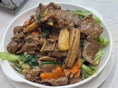 虾酱通菜牛肉，多肉多菜！-凤城康记饭店